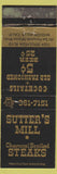 Matchbook Cover - Sutter's Mill Mission Hills CA