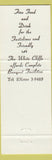 Matchbook Cover - White Cliffs Restaurant Northboro MA