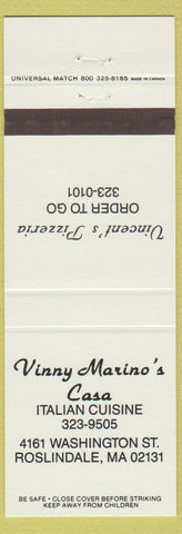 Matchbook Cover - Vinny Mario's Casa Italian Roslindale MA