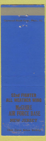 Matchbook Cover - 52nd Fighter Wing McGuire Air Force Base NJ Fort Dix WEAR