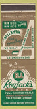 Matchbook Cover - Royjack's Cafe Winnipeg? MB