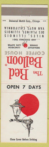 Matchbook Cover - Red Balloon Coffee House Niles IL Des Plaines Van Nuys