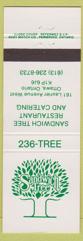 Matchbook Cover - Sandwich Tree Ottawa ON
