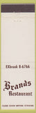 Matchbook Cover - Brands Restaurant Los Angeles CA