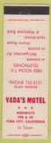 Matchbook Cover - Vada's Motel Yuba City CA