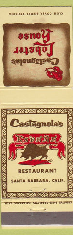 Matchbook Cover - Castagnola's Lobster House Santa Barbara CA