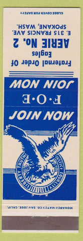 Matchbook Cover - Eagles Club Spokane WA