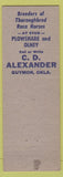 Matchbook Cover - Alexander House Lodge Oklahoma City OK Guymon low phone #