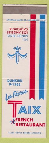 Matchbook Cover - Les Freres French Restaurant Los Angeles CA