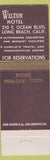 Matchbook Cover - Wilton Hotel Long Beach CA