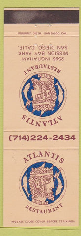 Matchbook Cover - Atlantis Restaurant San Diego CA