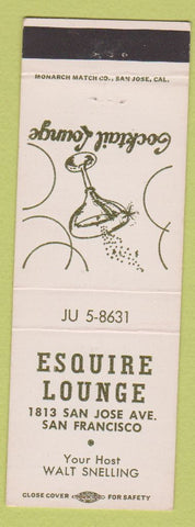 Matchbook Cover - Esquire Lounge San Francisco CA Walt Snelling