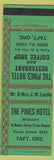 Matchbook Cover - Pines Hotel Taft OR