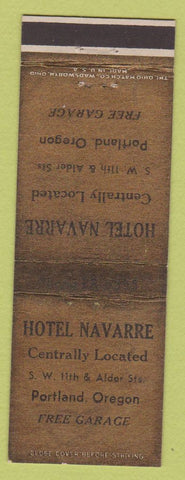 Matchbook Cover - Hotel Navarre Portland OR WEAR
