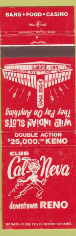 Matchbook Cover - Club Cal Neva Casino Reno NV Native American Indian