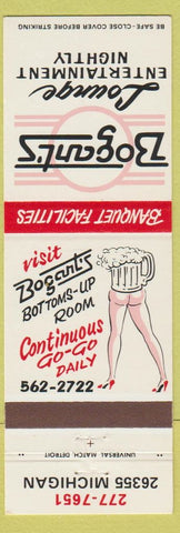 Matchbook Cover - Bogart's Detroit? MI girlie WEAR