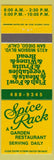 Matchbook Cover - Spice Rack Restaurant San Diego CA