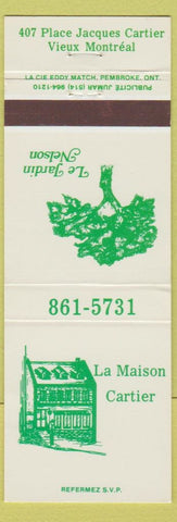 Matchbook Cover - LA Maison Cartier Montreal QC