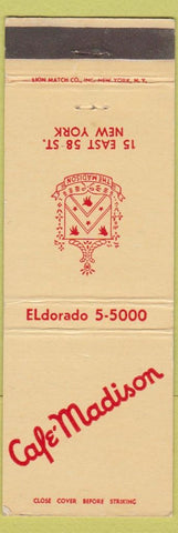 Matchbook Cover - Cafe Madison New York City
