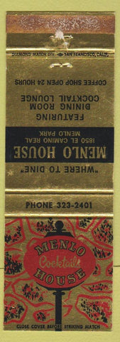 Matchbook Cover - Menlo House Menlo Park CA