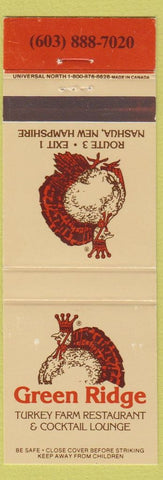 Matchbook Cover - Green Ridge Turkey Farm Nashua NH