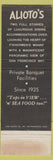 Matchbook Cover - Alioto's Number 8 San Francisco CA