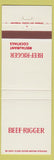 Matchbook Cover - Beef Rigger Restaurant Orange CA