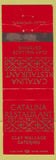 Matchbook Cover - Catalina Restaurant Lexington KY
