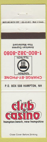 Matchbook Cover - Club Casino Hampton Beach NH
