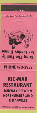Matchbook Cover - Ric Mar Restaurant Northumberland Danville PA