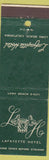 Matchbook Cover - Lafayette Hotel Long Beach CA