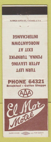 Matchbook Cover - El Mor Motel Morgantown PA