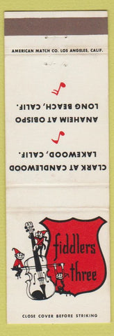 Matchbook Cover - Fiddlers Three Long Beach Lakewood CA