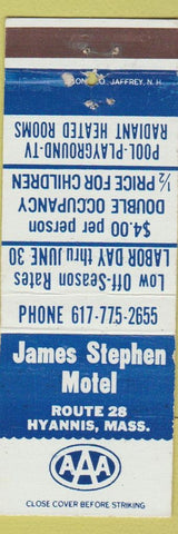 Matchbook Cover - James Stephen Motel Hyannis MA