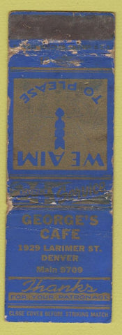 Matchbook Cover - George's Cafe Denver Colorado POOR