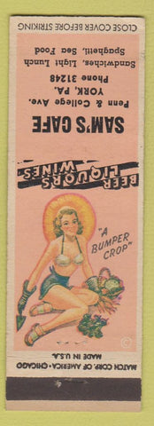 Matchbook Cover - Sam's Cafe York PA pinup