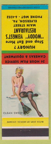Matchbook Cover - Woody Yeingst's Restaurant Elverson PA pinup film