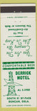 Matchbook Cover - Derrick Motel Duncan OK