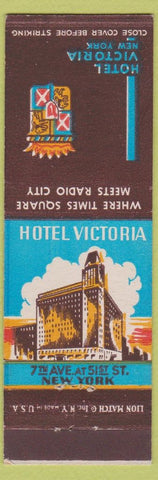 Matchbook Cover - Hotel Victoria New York City