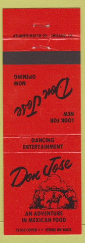Matchbook Cover - Don Jose Mexican Food CA CHAIN Fullerton Anaheim