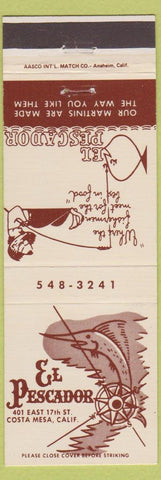 Matchbook Cover - El Pescador Costa Mesa CA