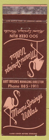 Matchbook Cover - Miami Springs Villas FL flamingo WEAR