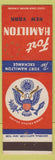 Matchbook Cover - Fort Hamilton NY Exchange US Army WEAR