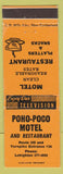 Matchbook Cover - Poho Poco Motel Lehighton PA
