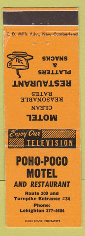 Matchbook Cover - Poho Poco Motel Lehighton PA