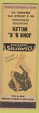 Matchbook Cover - John HK Miller News stand Lebanon PA pinup
