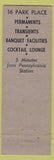 Matchbook Cover - Military Park Hotel Newark NJ