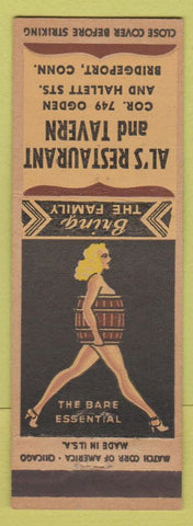 Matchbook Cover - Al's Restaurant Tavern Bridgeport CT pinup