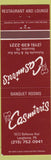 Matchbook Cover - Casmirri's Restaurant Langhorne PA