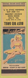 Matchbook Cover - Busy Bee Grill Niagara Falls NY pinup girlie back
